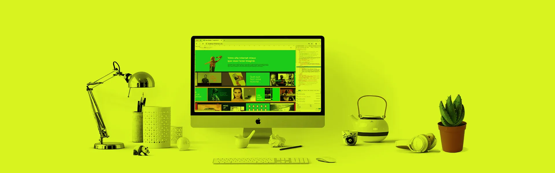Visuel d'un bureau de web designer