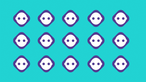 Icones Neurodesign, 15 Bots cligant des yeux simultanément