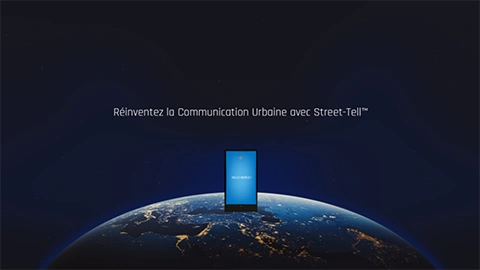 Hero banner du proejt street-tell, une borne posée au sommet de la terre tronnant dans l'espace