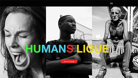 hero banner, avec trois belles photos éloquentes de femmes et d'hommes inspirants