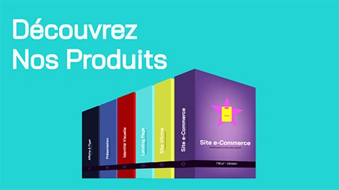 Publicité pour Neurodesign : les 6 boxes de produits mises en avant