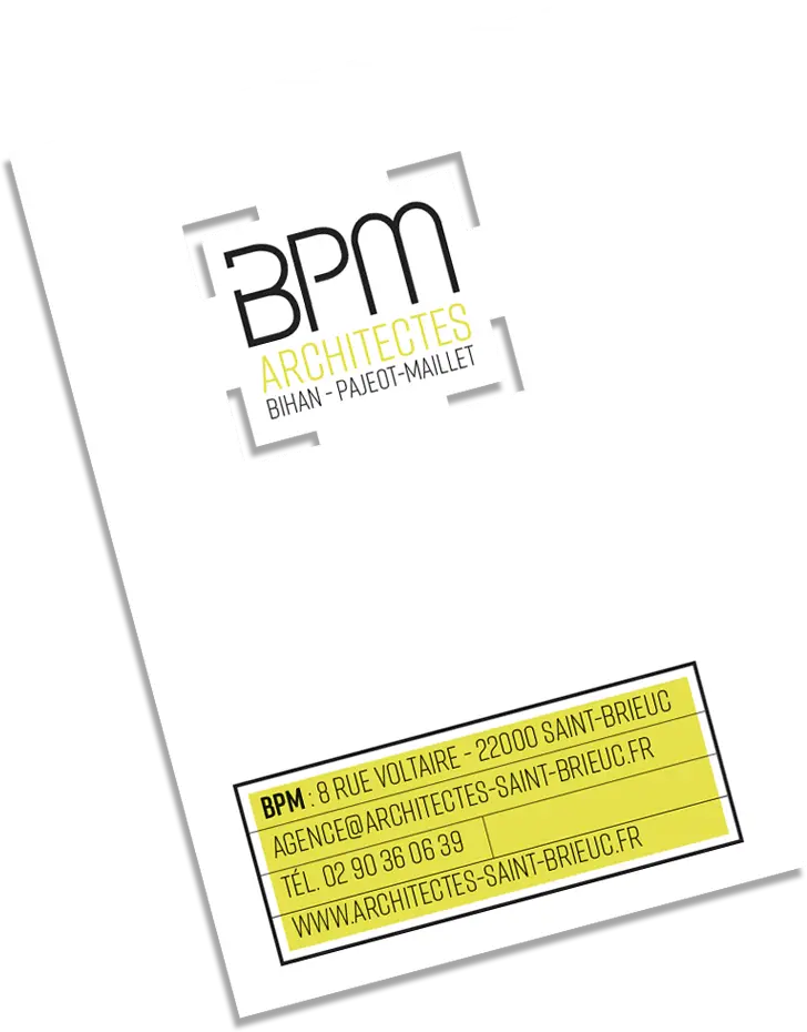 Carte de visites réalisées pour l'agence d'architecture BPM