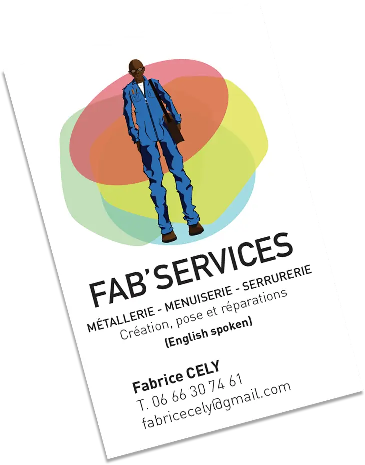 Carte de visites réalisées pour Fab Services