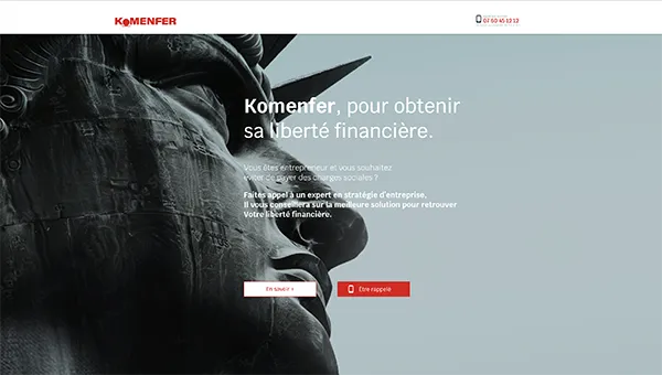 Hero banner du site internet Komenfer