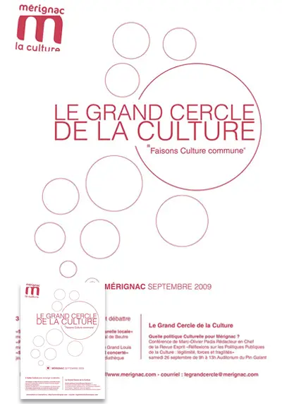 Affiche et Flyer réalisés pour le Grand cercle de la Culture dans la ville de Mérignac